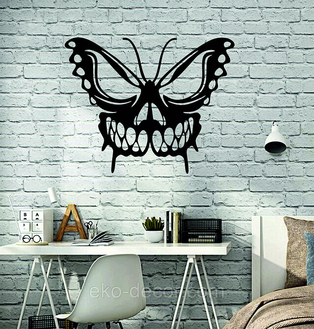 Декоративне настінне 3D Панно «Череп», Декор на стіну з об'ємом 90*72 см, Чорний Київ - фото 2