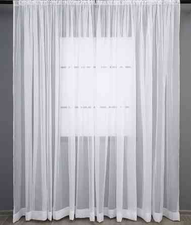 Тюль на трубу "Карман" VR-Textil н101 Шифон однотонний Білий 400х270 см (44-036) Київ