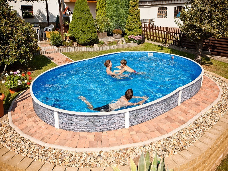 Каркасный бассейн овальный Azuro 404DL 5.5  х 3.7 х 1.2 м Stone морозоустойчивый Киев - изображение 1