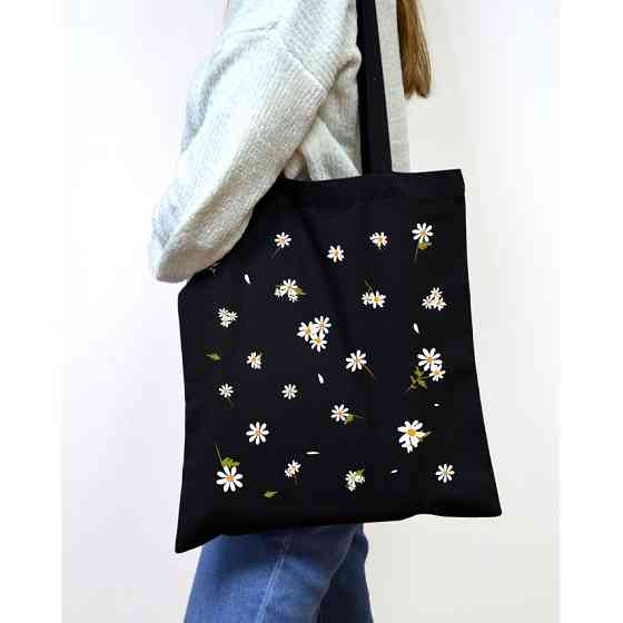 Екошопер BookOpt BK4091 Ромашки - сонячні квіти, чорний Київ