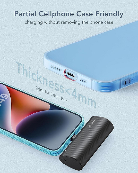 Портативный Power Bank Charmast 5000 мА·ч для iPhone, Lightning, быстрая зарядка PD 20 Вт, черный Киев - изображение 20