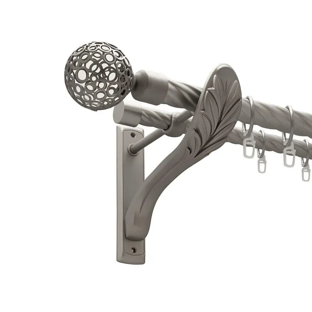 Карниз Orvit Савона металевий дворядний ретро скручена труба кільце металеве Сатин 25\19 мм 240 см (00-00011529) Львів - фото 1