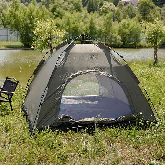 Палатка кемпинговая 2 на 2 метра автоматическая для рыбалки похода туристическая LU-019GR Зеленый Киев