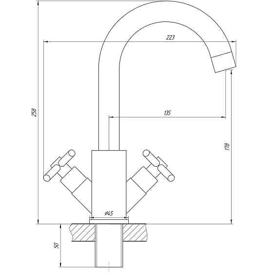 Змішувач для умивальника Globus Lux DUKAT SD4-101RS (000022963) Київ