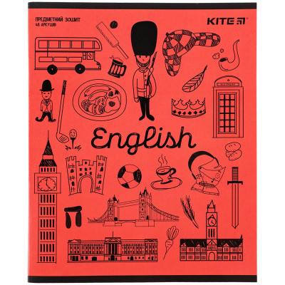 Зошит Kite предметний Sketch 48 аркушів, англійська мова лінія (K24-240-18) Вінниця - фото 1