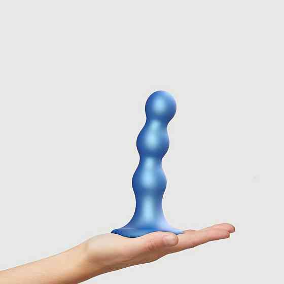 Насадка для страпона Strap-On-Me Dildo Plug Balls Blue Metallic M Sex Aura Киев