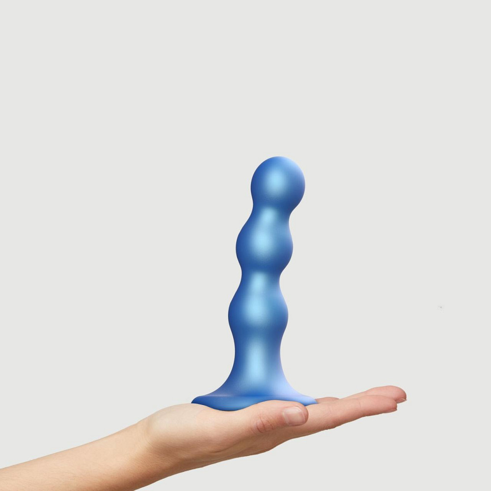 Насадка для страпона Strap-On-Me Dildo Plug Balls Blue Metallic M Sex Aura Киев - изображение 3