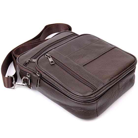 Мессенджер чоловічий вертикальний Vintage 20436 Коричневий Київ
