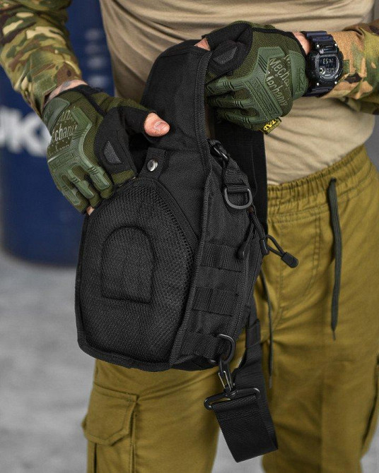 Тактическая сумка нагрудная paracord black МС8539 Одесса - изображение 8