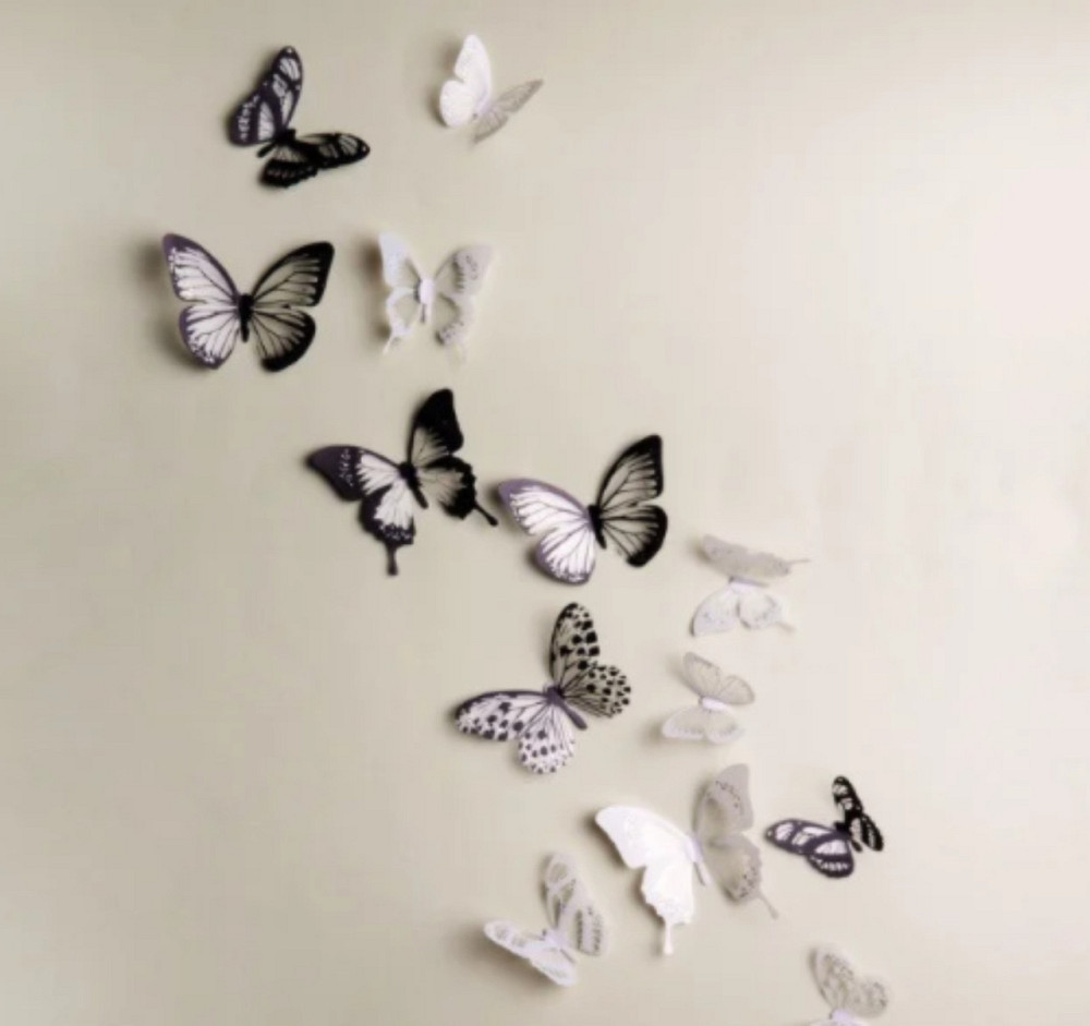Виниловая наклейка Бабочки 3D набор 18 шт Киев - изображение 6