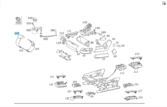 Mercedes-Benz  A2209100094 1A26 Хомут фіксації кришки відділення аптечки переднього лівого сидіння S-class short W220 S-class long V220 Одеса