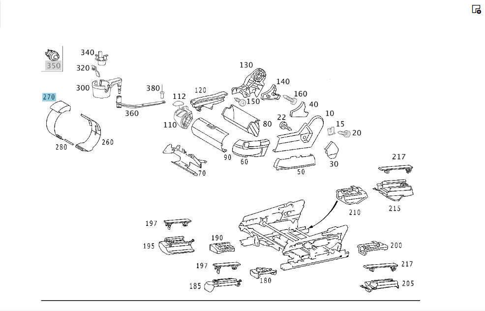 Mercedes-Benz  A2209100094 1A26 Хомут фіксації кришки відділення аптечки переднього лівого сидіння S-class short W220 S-class long V220 Одеса - фото 2