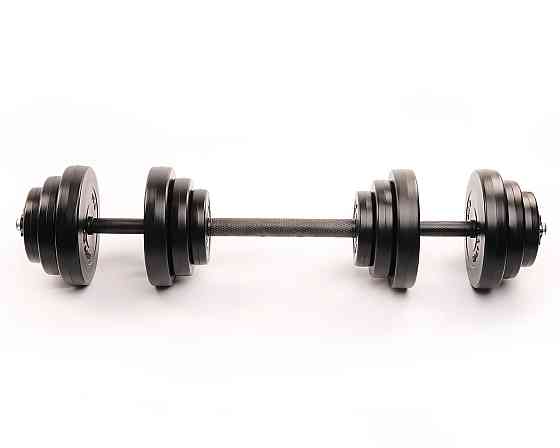 Набір дисків композитних Elitum Titan 39 кг штанга/гантелі з перехідником для силових тренувань 2 грифи 30 мм ABS-пластик Київ