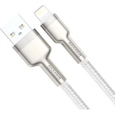 Дата кабель USB 2.0 AM to Lightning 1.0m Cafule Series Metal 2.4A White Baseus (CALJK-A02) Вінниця - фото 9