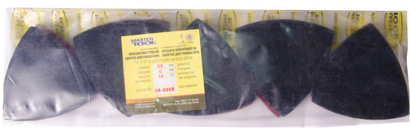 Насадка полірувальна на липучці із синтетичної повсті вологостійка для реноватора MASTERTOOL 6/85мм 10шт 08-6808 Коломыя - изображение 4