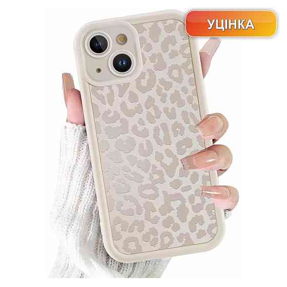 Чохол накладка бампер ZhuoFan для iPhone 13 6.1 білий матовий силіконовий TPU леопардовий захисний 07 Київ