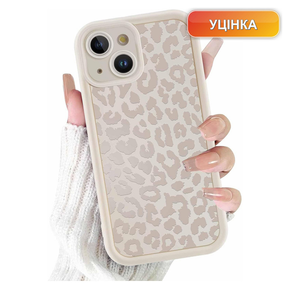 Чехол накладка бампер ZhuoFan для iPhone 13 6.1 белый матовый силиконовый TPU леопардовый защитный 07 Киев - изображение 1