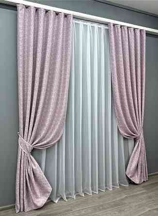 Комплект готовых штор VR-Textil Софт № 1729ш Фуксия с белым 150х270 см 2 шт (33-0648) Киев