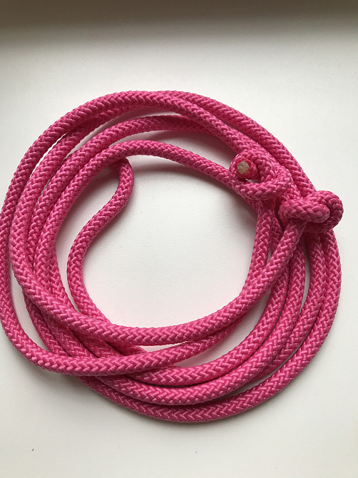 Скакалка гімнастична для гімнастики художньої 3 метри рожева 10 мм дитяча спортивна мотузкова Кам'янське - фото 2