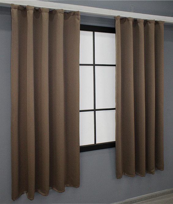 Комплект штор коротких VR-Textil Bagema Rvs № 1238ш Шоколадний 130х170 см 2 шт (35-0033) Київ - фото 4