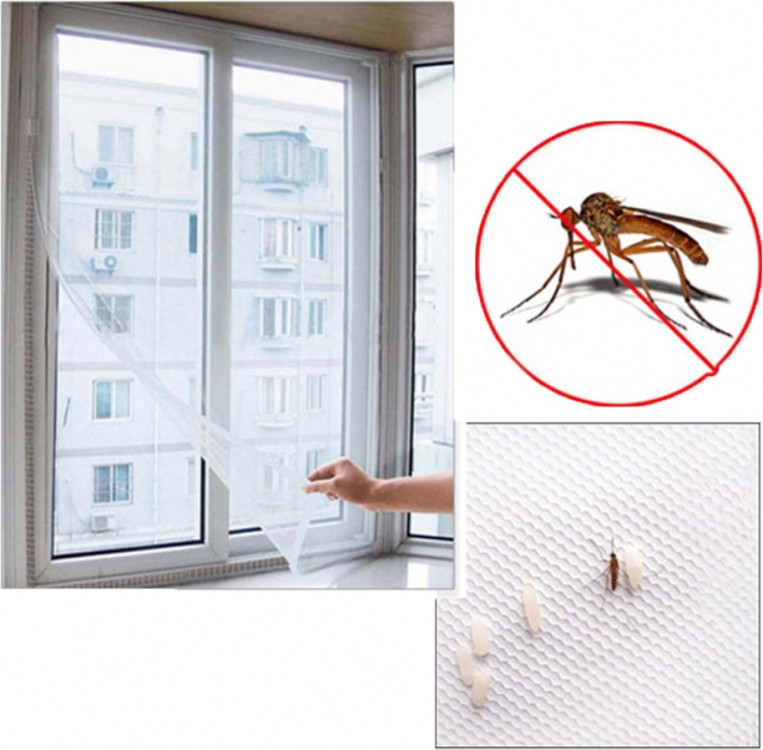 Антимоскітна сітка на вікно 150х180см на стрічкі, що самоклеїться. Вінниця - фото 1