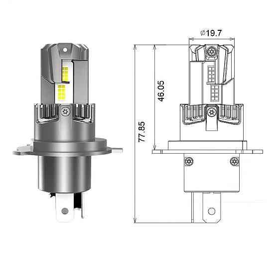 Комплект світлодіодних ламп Qline SA H4 H/L 52W 6000K Qline (Small Active) 12V Харків