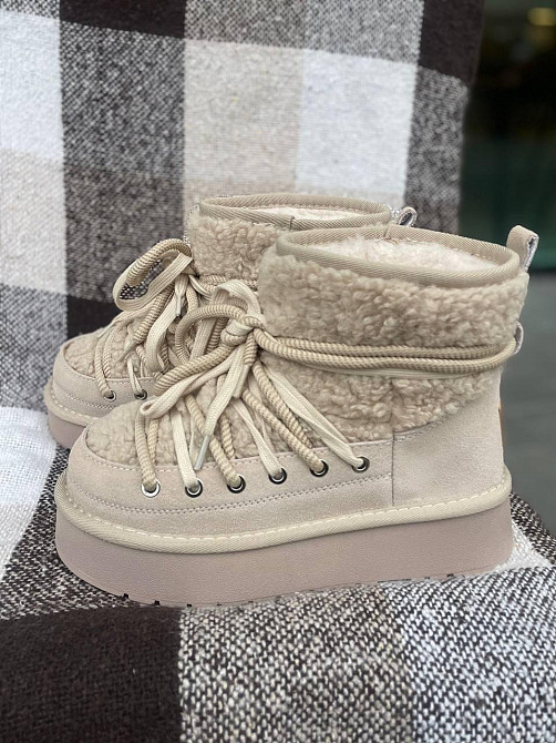 Hengji Угги жіночі HENGJI T39-3 бежеві (зима, замша натуральна) (5677) 36 Коломыя - изображение 10