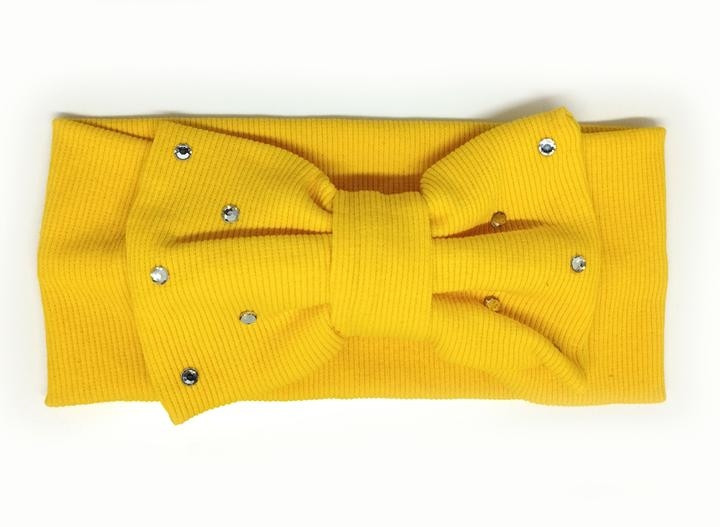 Повязка с бантом женская желтая Киев - изображение 1