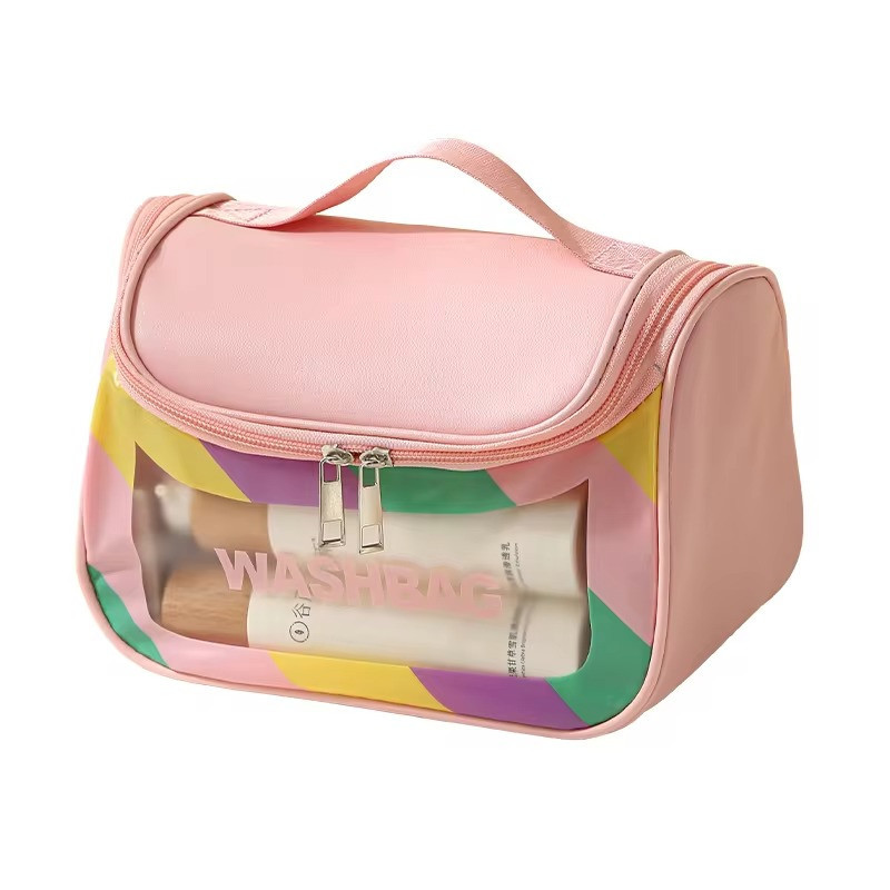 Косметичка женская прозрачная, для ванных пренадлежностей, дорожная, водонепроницаемая, розовая Каменец-Подольский - изображение 6