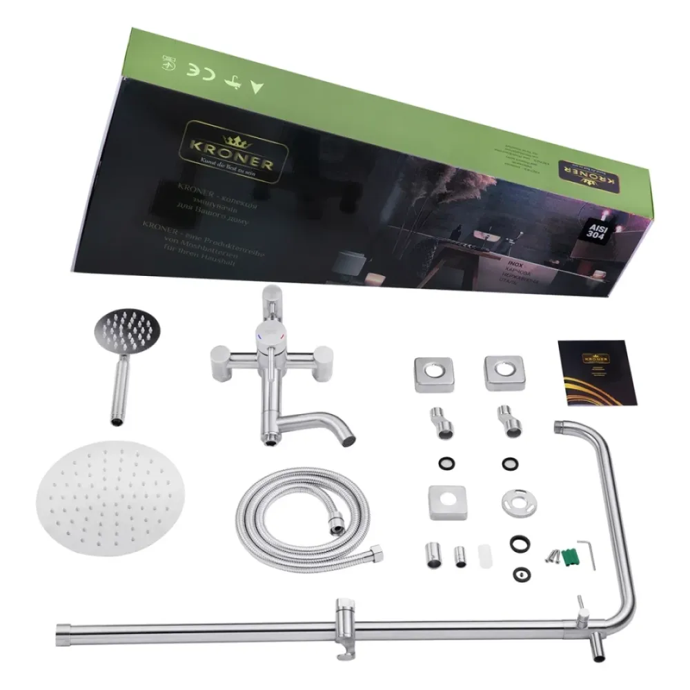 Душевая система для ванны Kroner KRP Edelstahl Klassisch - ESG063 сатин Киев - изображение 10
