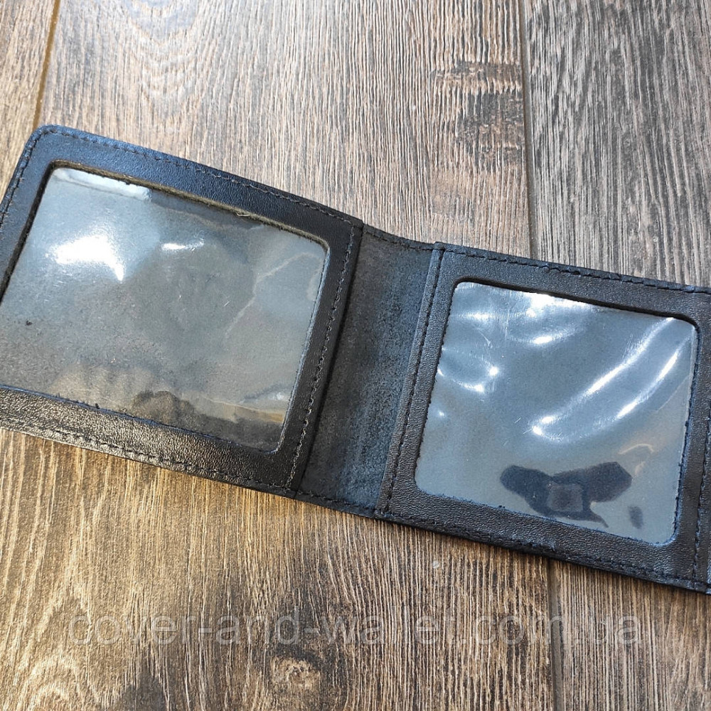 Шкіряна обкладинка "Міністерство внутрішніх справ" МВС (чорна) Київ - фото 2