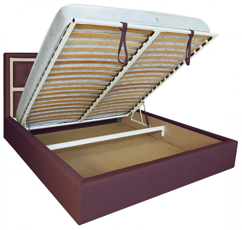 Ліжко Двоспальне Windsor VIP 180 х 190 см Fly 2216/2207 З додатковою металевою цільнозварною рамою Фіолетово-бежевий Дніпро - фото 10