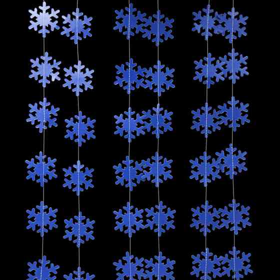 Гірлянда Сніжинки новорічна на нитці 4 м 5 см синій Київ