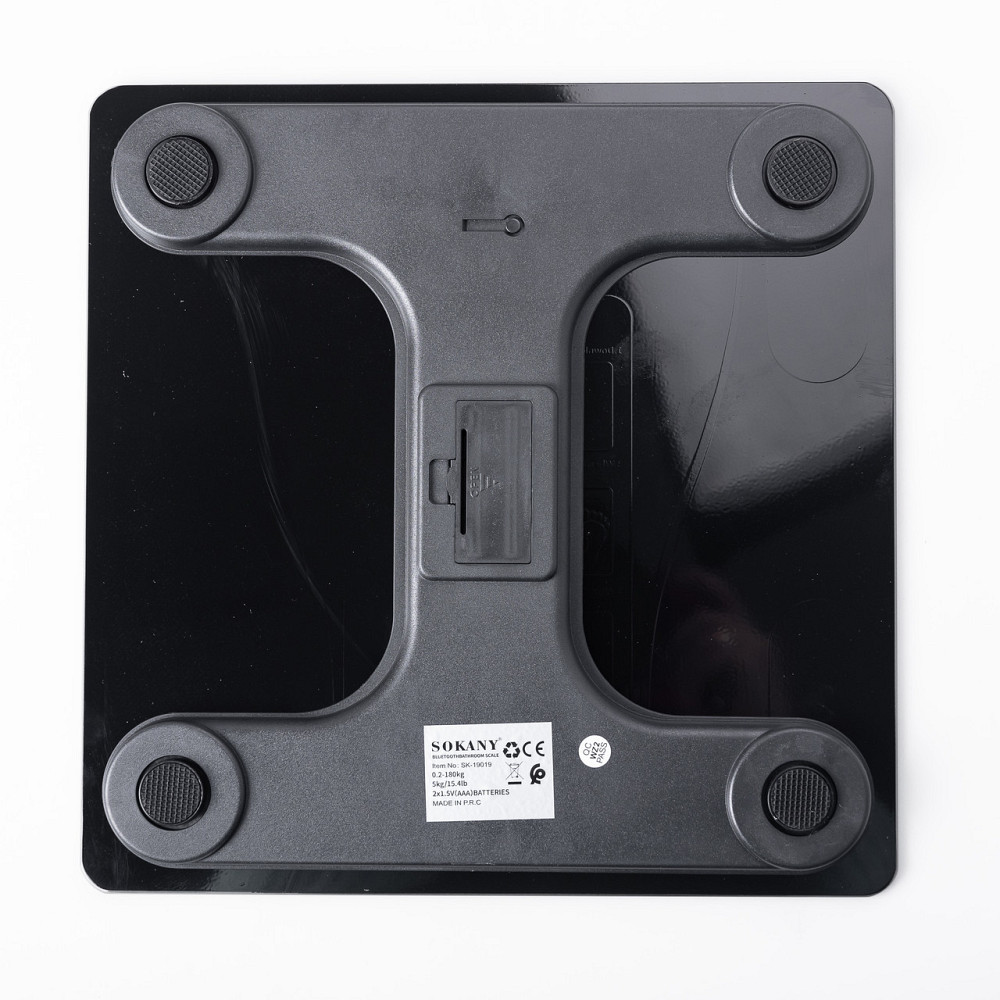 Смарт ваги електронні Sokany 26х26 см  до 180 кг з синхронізацією з телефоном чорні SK-19019B Київ - фото 4