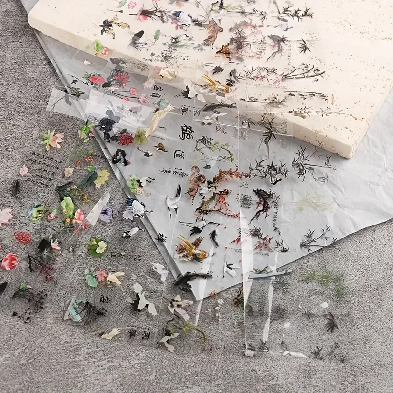 Стикеры для маникюра с китайскими символами – набор 10 листов в винтажном стиле Киев - изображение 5