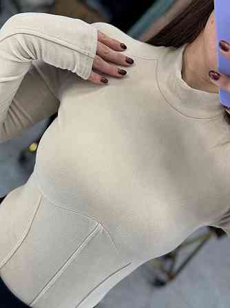 Жіночий базовий теплий боді з турецького мікрофлісу Бежевий, 48 Одеса