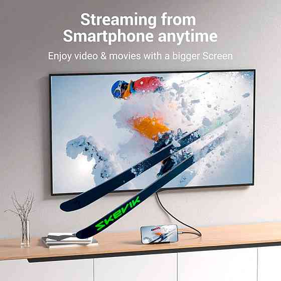Відеоадаптер відео перехідник адаптер Vention Cotton Braided USB-C - HDMI Cable 1.5M Black Aluminum Alloy Type CRBBG Одеса