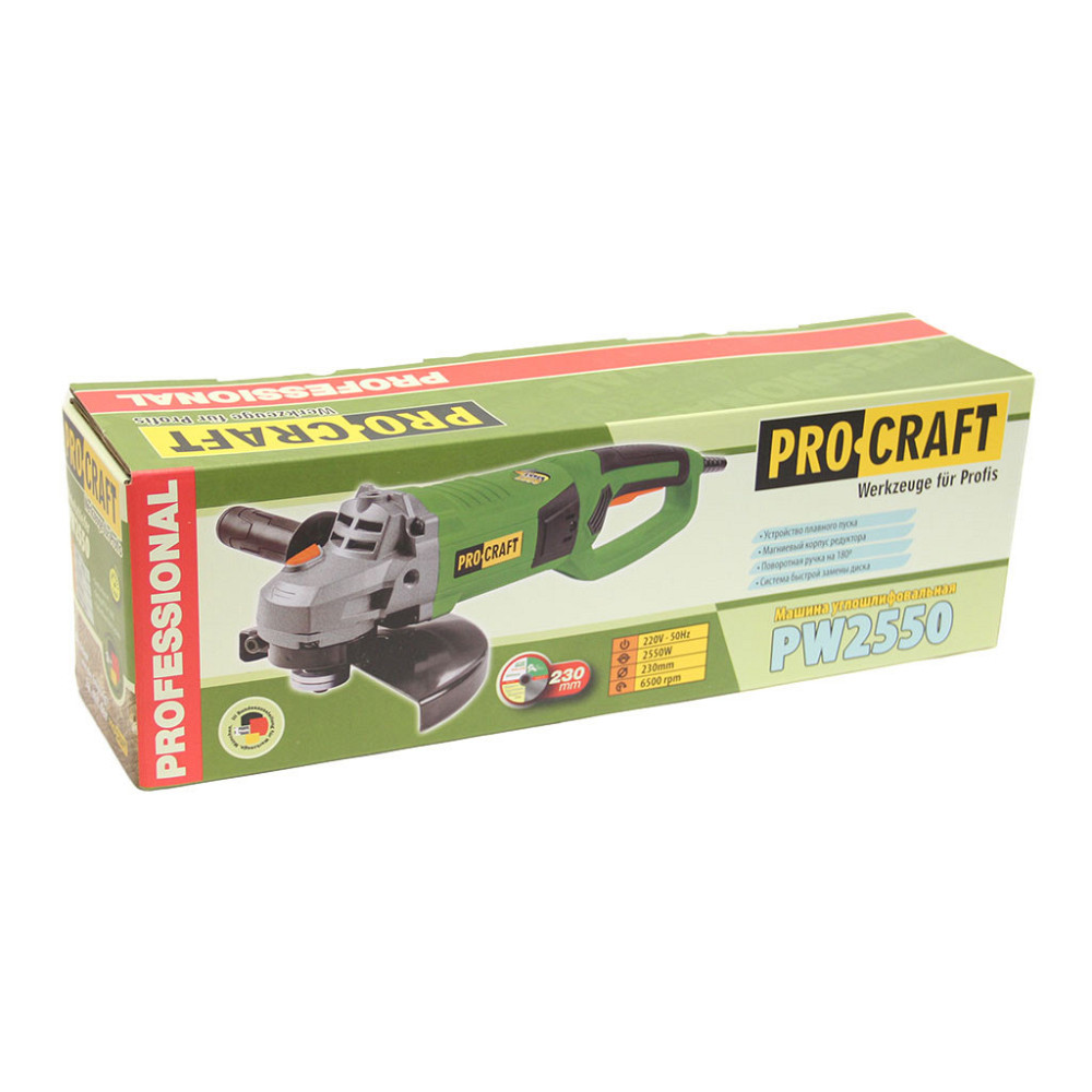 Болгарка з диска 230 мм Procraft,Машина кутошліфувальна мережева 2550 Вт,КШМ Procraft Львів - фото 9