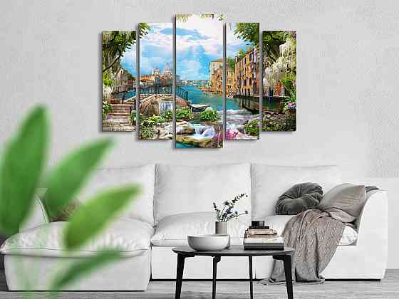 Модульна картина у вітальню / спальню Природа Місто Art-437_5 ( 80х118см ) Київ