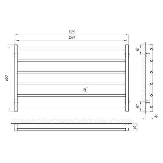 Електрична рушникосушка Laris Зебра Горизонт ЧК6 1000Х600 Е біла Київ