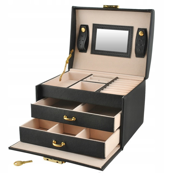 Скринька - футляр для зберігання прикрас з ключем Beautylushh (6348) Black Нововолинськ - фото 2