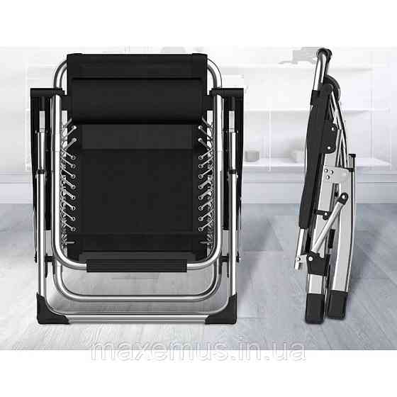 Раскладное кресло шезлонг туристический Bonro BG-006 черный + карман Садовый лежак пляжный шезлонг Мостиска