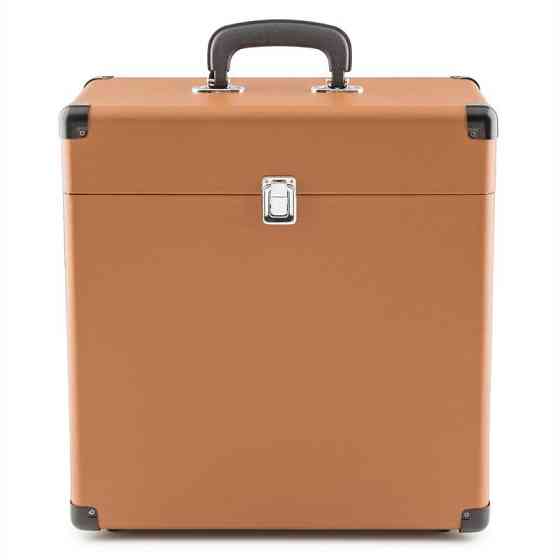 Набір колекціонерів платівок Джеррі Лі Коричневий футляр для платівок у ретростилі з програвачем Рівне