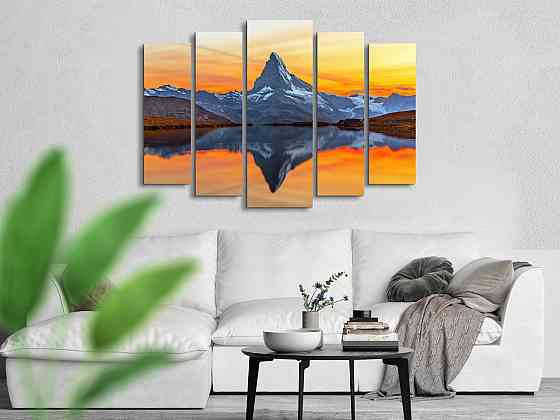 Модульна картина у вітальню / спальню Природа Захід за Горою Art-379_5 ( 80х118см ) Київ