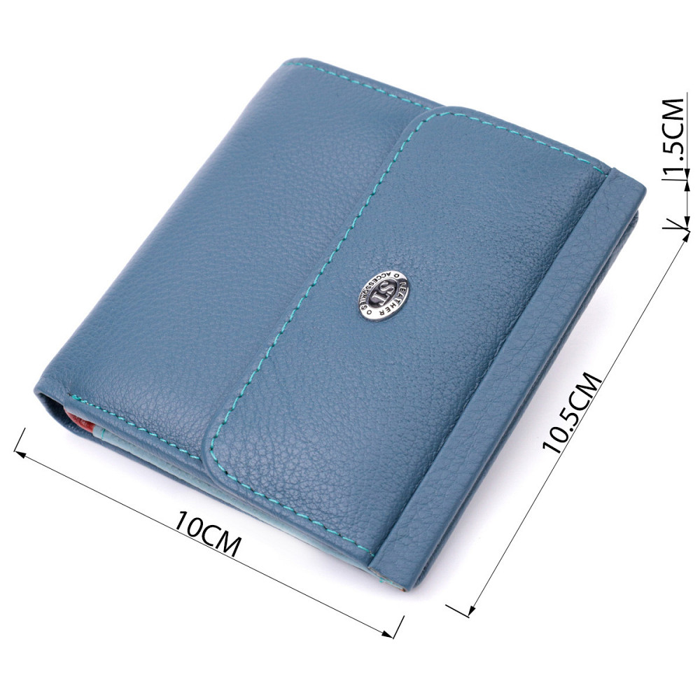 Стильний жіночий гаманець середнього розміру ST Leather 19497 Бірюзовий Київ - фото 3