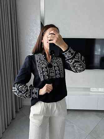 Женская современная вышиванка с традиционными украинскими мотивами 80% хлопок, 20% полиэстер. 46 Одесса