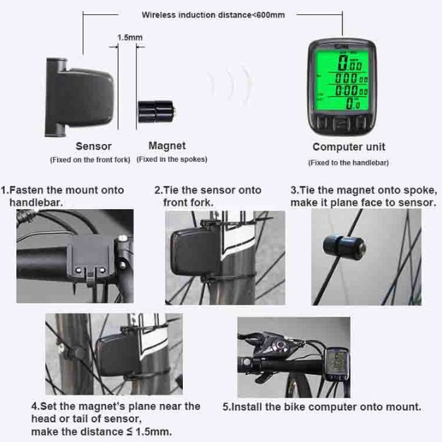 Велосипедный компьютер SunDing SD-563C беспроводной IW-23 Киев - изображение 2