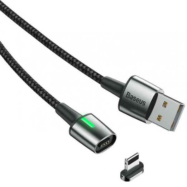 Магнитный кабель с наконечником Baseus Lightning CALXC-E для зарядки и передачи данных (Черный, 2м) Николаев - изображение 1