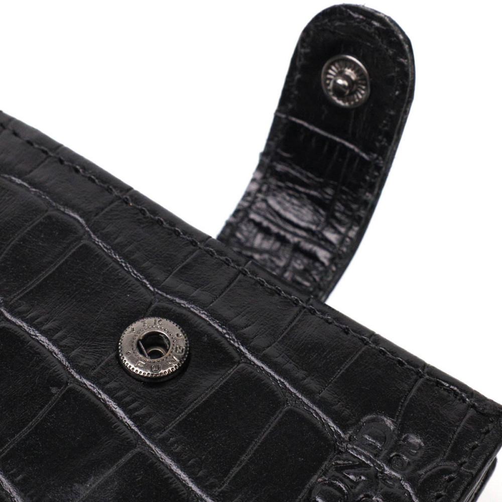 Вместительный бумажник среднего размера для мужчин из натуральной кожи с тиснением под крокодила BOND 22000 Киев - изображение 3