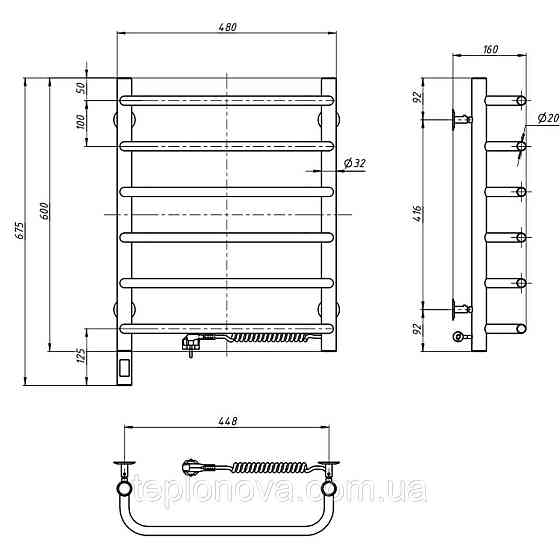 Полотенцесушитель Симфония 480х600 Sensor правый с таймером Черновцы
